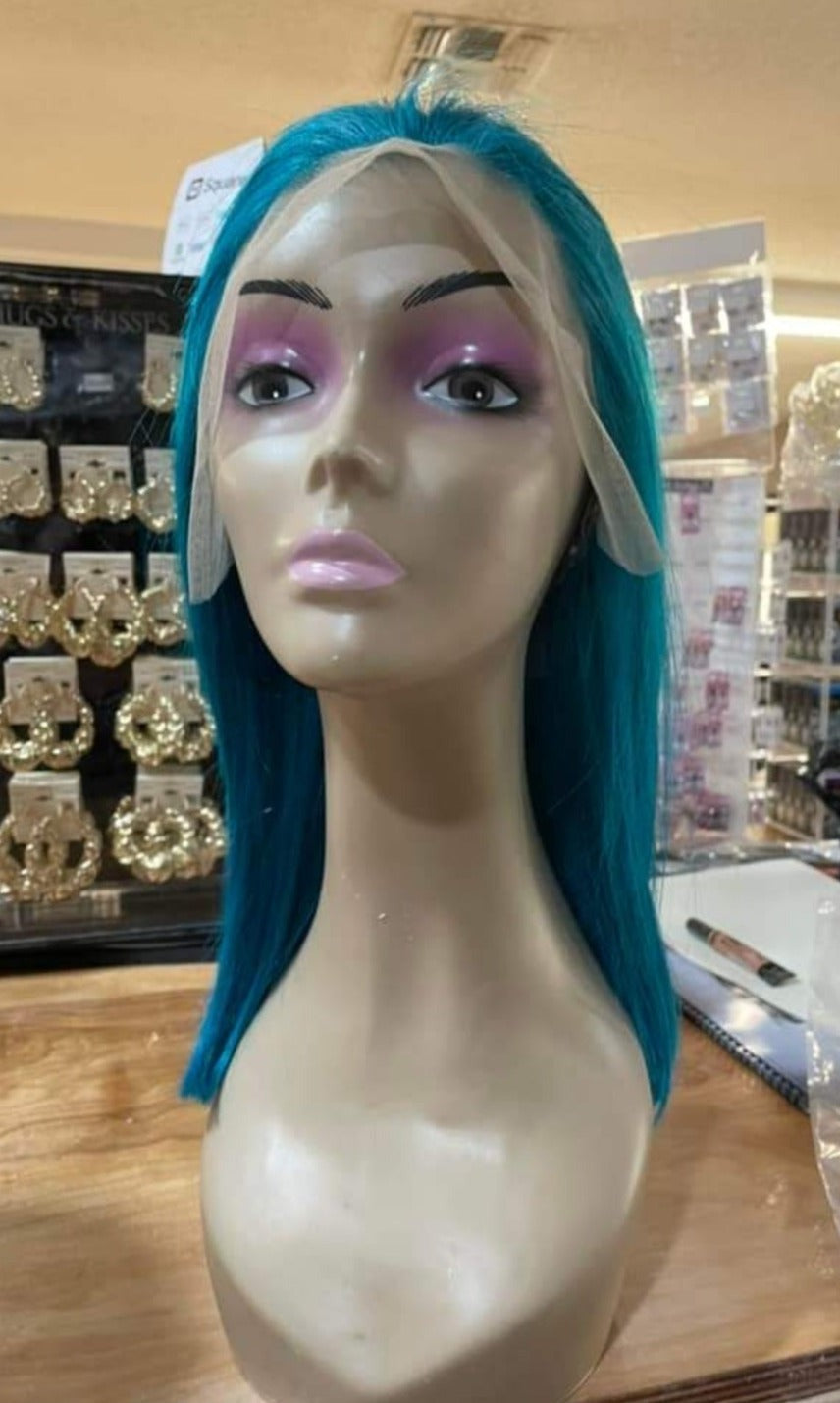 13x4 (Frontal) Human Bob Wig 14" Torquoise